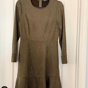 Allegra K Faux Suede Long Sleeve Dress